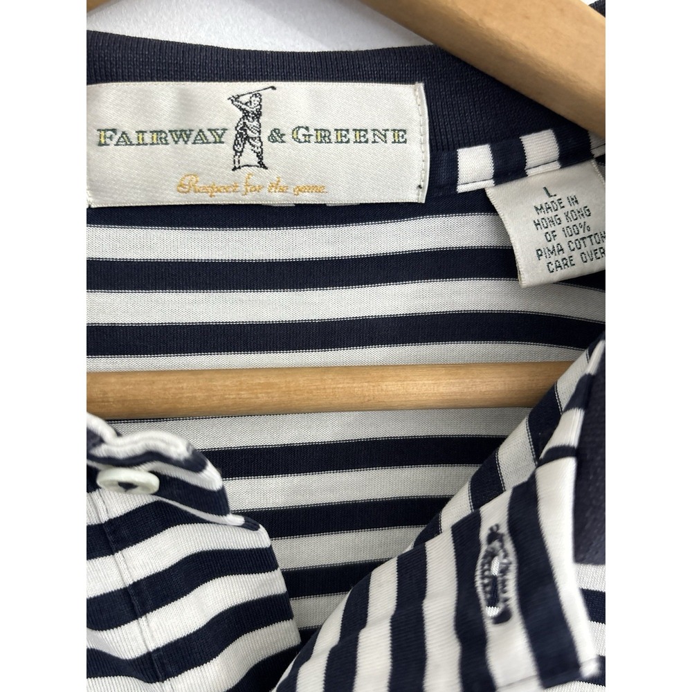 Fairway & Greene Men's Golf Club Polo Shirt Navy Blue, Cotton, Size Large - Picture 3 of 6